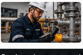 Profissional realizando inspeção industrial